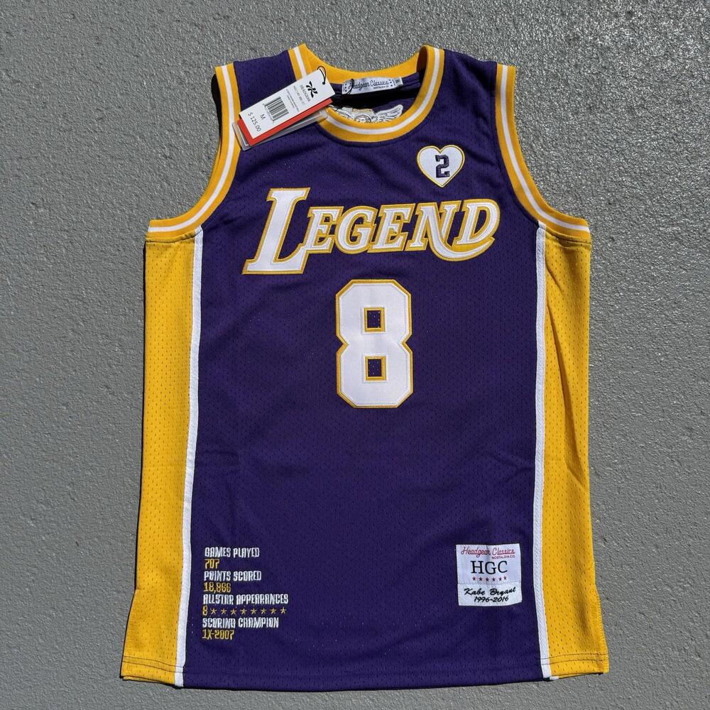 Men's Lakers Kobe Bryant Legend Mamba Jersey Headgear Classics Purple Medium
